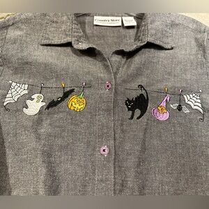 **Halloween Button-Down Shirt**  by Country Store! Sz. L 100% Cotton